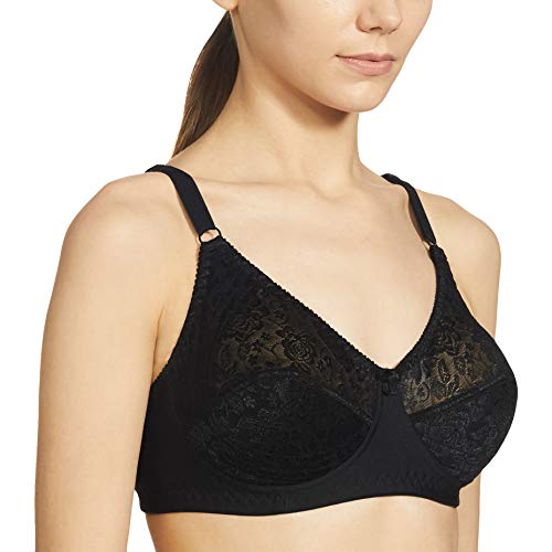 Image of Leading Lady Women's Cotton Non Padded Non Wired Bra (254 Black 34D)