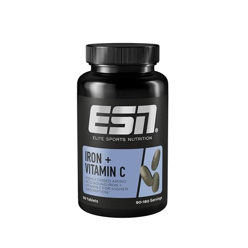 ESN Iron + Vitamin C, 90 Tabletten - Eisentabletten Support - made in Germany
