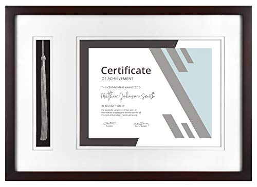 Image of MCS, Espresso Graduation Diploma and Tassel Frame, 18.25x13 Inch Overall Size