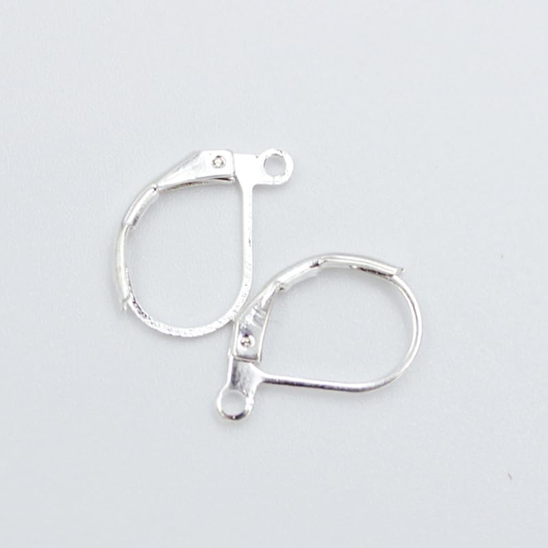 50 stks/partij 15 * 10mm zilver goud Franse hendel oorbel haken draadinstellingen base hoepels oorbellen voor diy sieraden maken benodigdheden YC0322 (Color : Gold