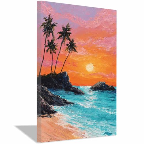 Peinture sur toile mer et soleil pour un salon moderne et lumineux