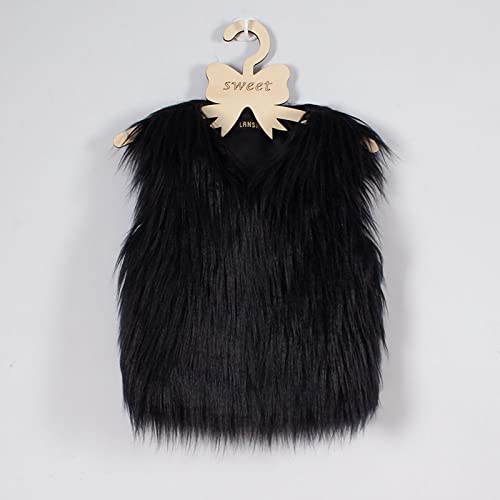 Kids Girls Faux Fur Vest Waistcoat Warm Sleeveless Cardigans Fuzzy Lightweight Fur Jacket Outwear for 2-7 Years3