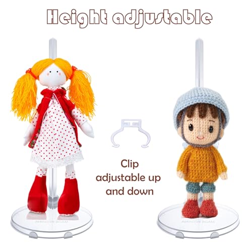 Image of 15 PCS Doll Stands Display Holder, Transparent Action Figure Stand, Adjustable Doll Stands, Dolls Parts, Suitable for Dolls 11 to 13 In High(transparent)