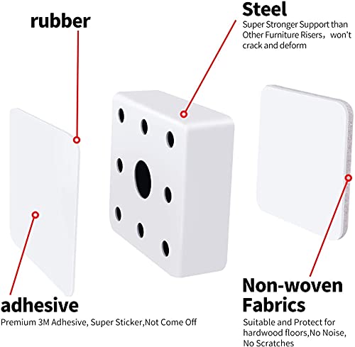 Risers de lit en acier carbone 20000 lb supports auto-adhésifs