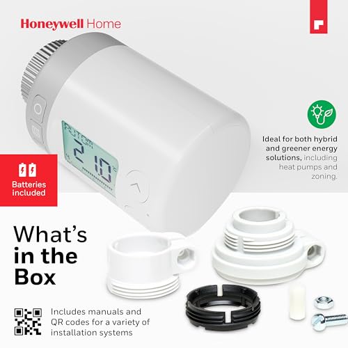 Honeywell Home intelligenter, programmierbarer Elektronischer Heizkörperregler - Rondostat HR10 2 Pack, Wit