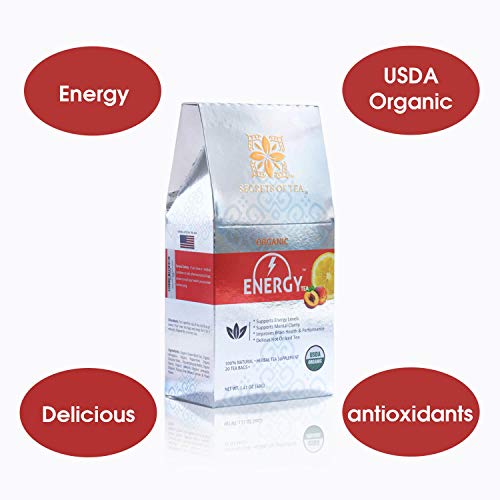 Secrets Of Tea- Energy Tea For Positive Energy Levels, Stress Relief, And Focus Support, Energy Drink Alternative, Natural Caffeine From Black Tea, Astragalus + Nettle Tea, 40 Cups #TOP6