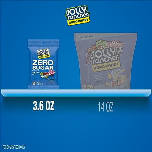 JOLLY RANCHER Zero Sugar Assorted Fruit Flavored Hard Candy Bags, 3.6 oz (12 Count)
