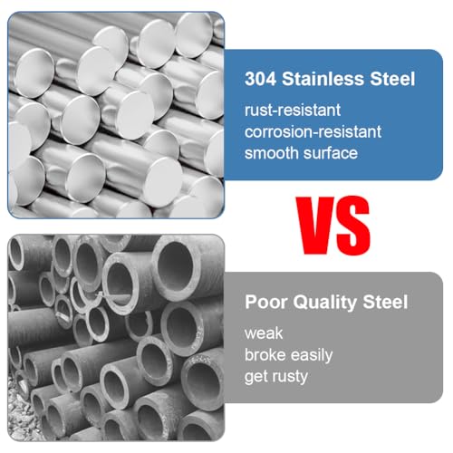 OFFCUP Edelstahlstäbe, 2 Stück Edelstahl Rundstäbe 8mm x 300mm Rundstab 304 Edelstahl Rundstangen Metallstange Stabstahl Solide Vollrundstab Rundstahl für DIY Handwerk Modellauto Flugzeug