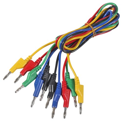 Image of 5pcs Stackable Banana to Banana Plug Test Leads Soft Electrical Test Cable Wire 3.3ft /1m for Multimeter 1000V 15A