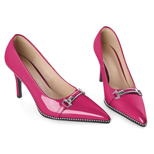 Image of Women's High Heel Pumps Stiletto Heel Pumps for Women Pointed Toe Heels Elegant Classic 3.5 Inch Beaded Pumps