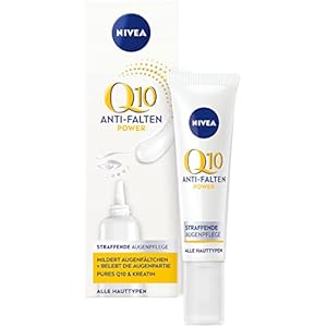 NIVEA Q10 Anti-Falten Power Straffende Augenpflege (15 ml), Augencreme gegen dunkle Augenringe, Feuchtigkeitscreme mit Q10 und Kreatin für die empfindliche Augenpartie