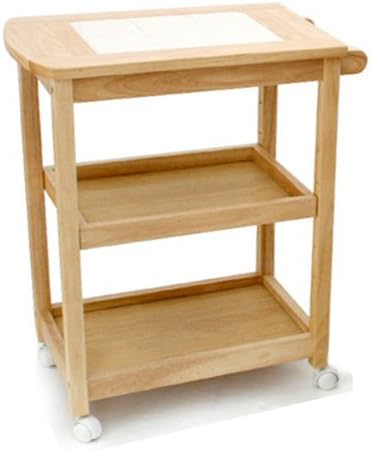 Amazon Co Jp ヤマソロ キッチンワゴン タイルトップ3段ワゴン ナチュラル色 40 912 ホーム キッチン