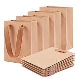 BOLSAS DE PAPEL ECOLÓGICAS: Nuestras bolsas de papel Kraft son biodegradables y reciclables. No tiene un olor peculiar y se ve mucho más elegante que darles a los clientes esas bolsas de regalo de plástico blanco.. Estas bolsas de regalo marrones están hechas de papel reciclado PCW al 100%.
