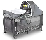 Lionelo Sven Plus Grey Scandi - Cuna de viaje con cambiador