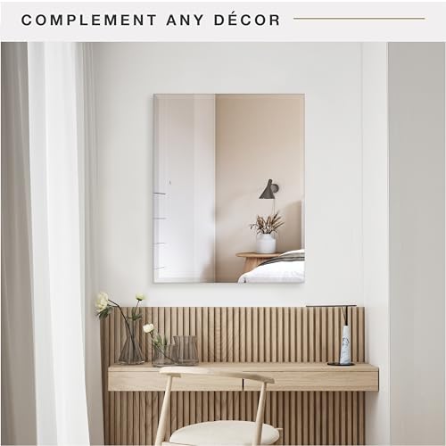 Image of MCS Frameless Wall Mirror with 1 inch Bevel, 24x30 inch Silver