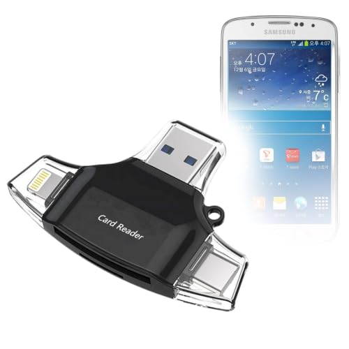 BoxWave Smart Gadget Compatible with Galaxy S4 Active LTE-A - AllReader SD Card Reader, microSD Card Reader SD Compact USB - Jet Black