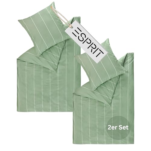 Esprit Home Premium Bettwäsche 135x200 Baumwolle 4teilig Grün...