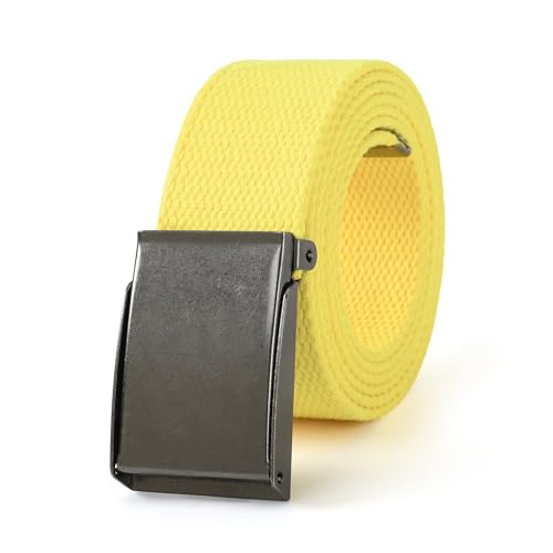Image of Mile High Life Canvas Web Belt | Cut to Fit Up to 52 inch | Flip-Top Matte Silver Nickel Buckle 12 Colors