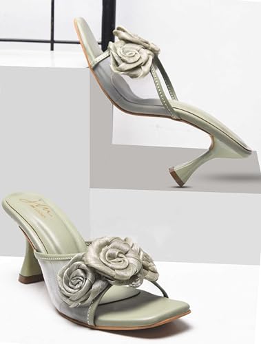Image of JM LOOKS Stylish Embellished Kitten Heels Sandal For Women & Girls | Pencil Heels | Stiletto Heels |