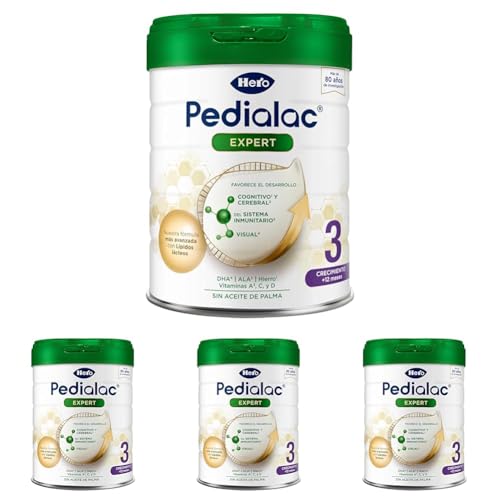 Hero Baby - Leche de Crecimiento Pedialac 3 800g, Leche en Polvo para Bebés, Leche de Crecimiento en Polvo para Bebé desde los 12 Meses, Sin Aceite de Palma, Con Nutrientes Esenciales y DHA