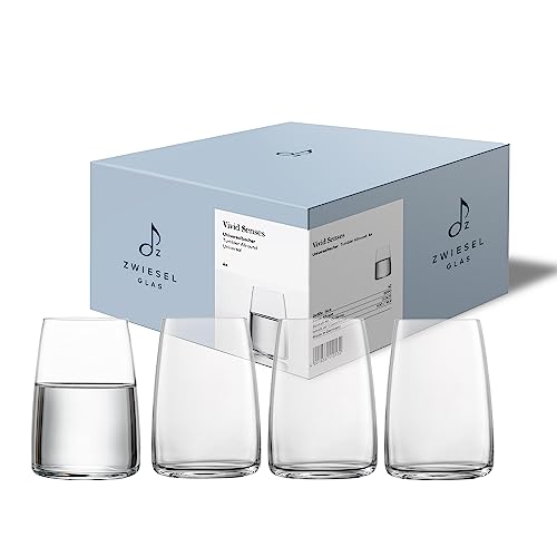 Zwiesel Glas Universalbecher Vivid Senses (4-er Set), vielseitigeTrinkgläser für Saft, Matcha, Eiskaffee, Mocktails, spülmaschinenfeste Tritan-Kristallgläser, Made in Germany (Art.-Nr. 122425)
