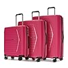 Luggage 3 Piece Sets Pp Hardside Trunk Spinner Luggage Set With Double Wheels Rugged Travel Suitcase Set With Tsa Locksred