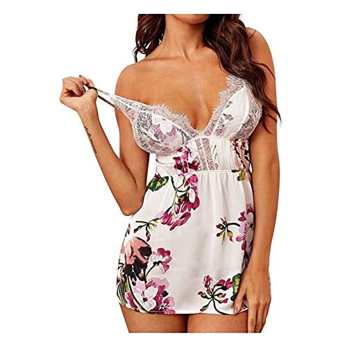 Vêtements de nuit costume à la maison avec dentelle fine et motif imprimé