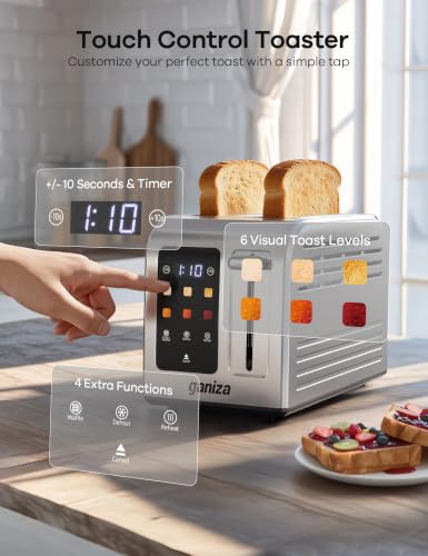 Ganiza Toaster 2 Slice with Touchscreen Smart Toasters Wide Slot, Max 925W - Image 2