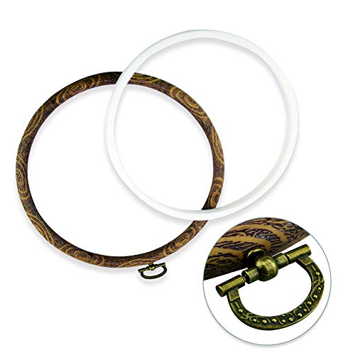 guofa 5pcs Different Size Embroidery Quilting Hoops Resin high Elasticity, Decorative Hanging Cross Stitch Hoops Frames for Christmas Embroidery Supplies - Thumbnail 2