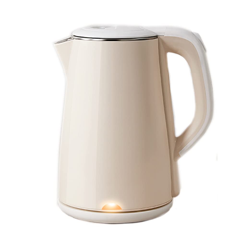 Hervidor eléctrico de acero inoxidable, doble pared, tacto frío, 1,8 L, 1500 W, ebullición rápida, apagado automático, protección contra ebullición en seco para café, té y bebidas. Gris, ele
