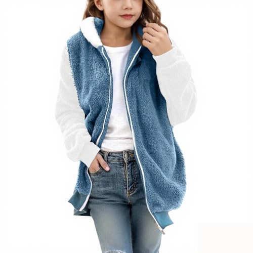 Fleecejacke Kinder mit Kapuze Mädchen Jungen Teddyfleece Jacke...