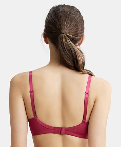 Image of Jockey 1816 Women Wirefree Padded Soft Touch Microfiber Elastane Stretch Full Coverage T-Shirt Bra with Lace Styling