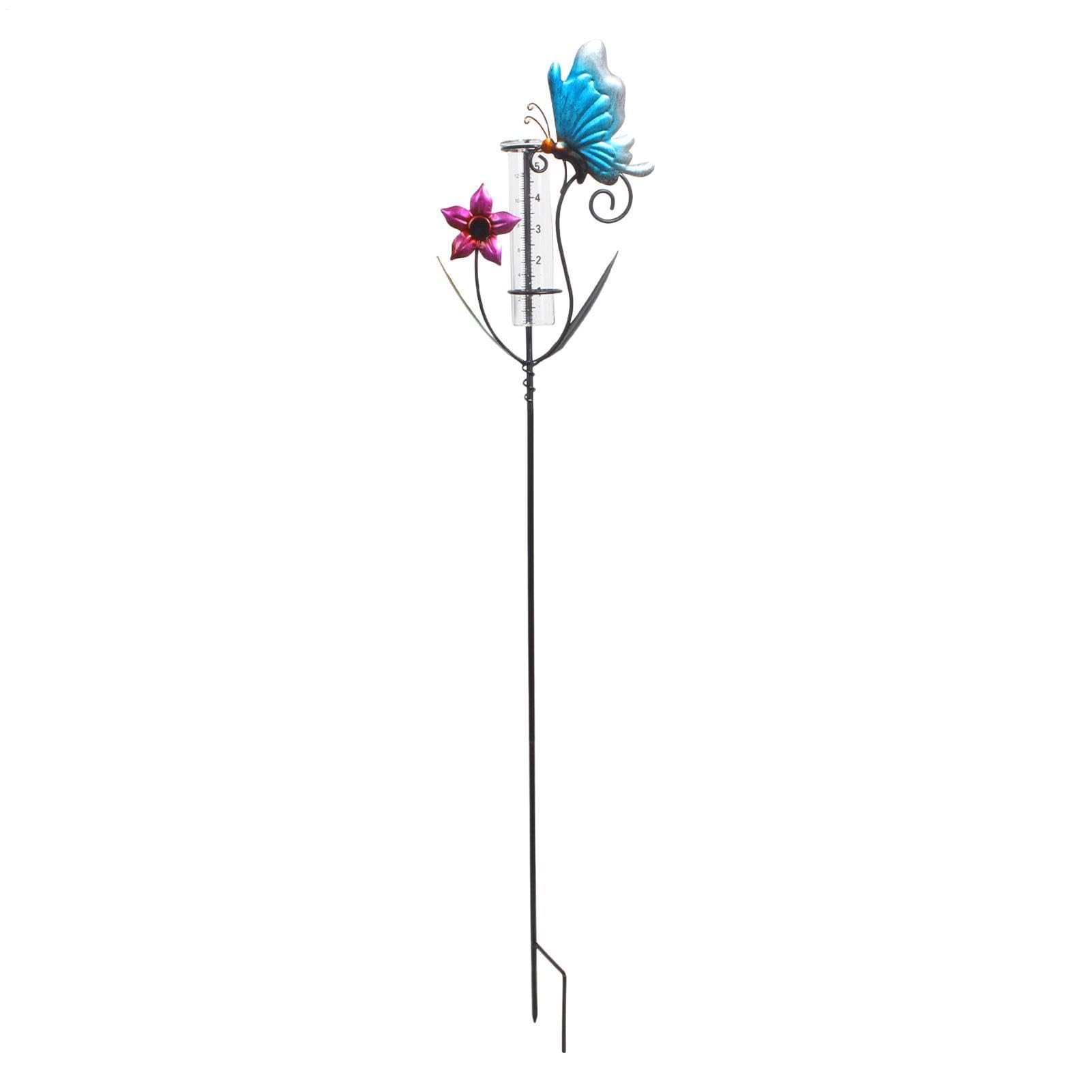 Misuratore di Pioggia Pluviometro con Design di Farfalle E Fiori | Pluviometro da Giardino per Terrazza, Patio, Recinzione, Fattoria, Cortile, Prato, Giardino e Esterno
