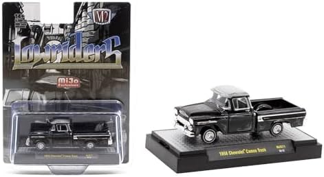 M2 Chevrolet Cameo Pickup 1958 &ndash; Lowrider Nero Scala 1/64 Modello Diecast MJS71