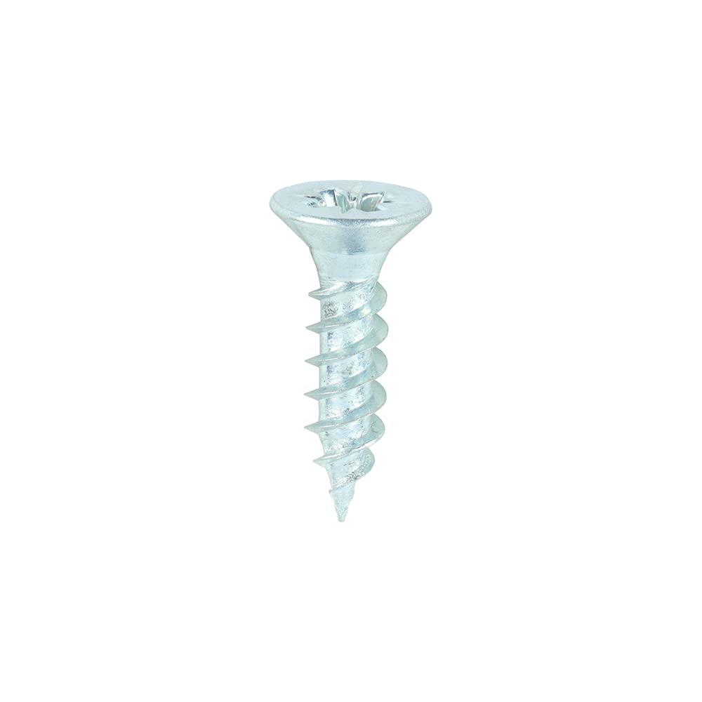 TIMCO Twin-Threaded Woodscrews - PZ - Double Countersunk - 7 x 5/8 - Zinc Plated - Box of 200, Silver, 7x5/8