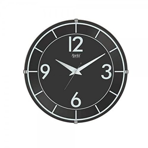 Ajanta Quartz Wall Clock with Round Dail Shape 2447 Black For Office and Home