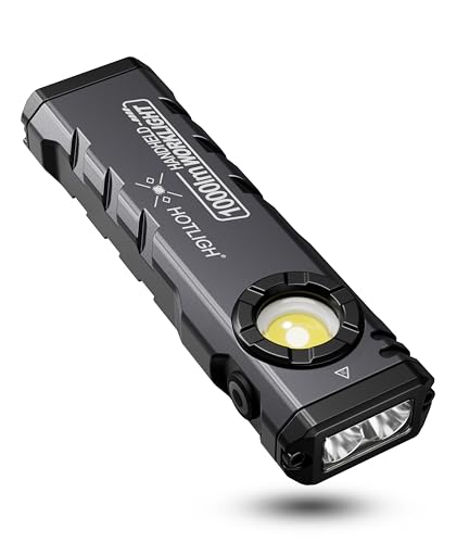 HOTLIGH ZF8329 Rechargeable EDC Flashlight 1000Lumens LED Flashlight Rechargeable with Turbo Mode Small Flashlight with Magnetic Base & Clip Pocket Flashlight for Home Camping and Emergencies