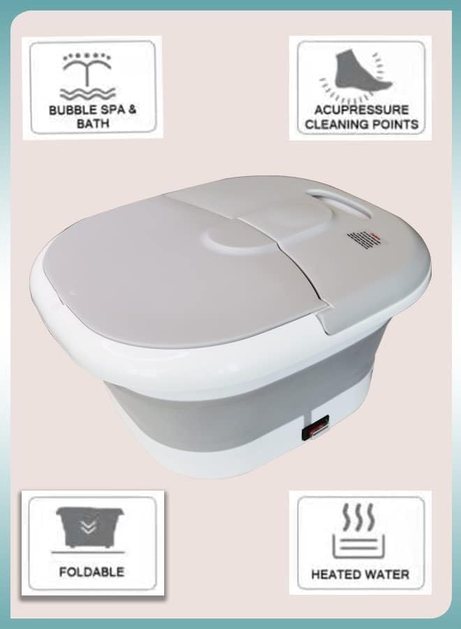 Multifunctional feet soaking bath basin with Shiatsu Rollers | Foot exemption, pedicure, and home spa massage for travel. All-in-one electric gray basin Multifunctional feet soaking bath basin with Shiatsu Rollers | Foot exemption, pedicure, and home spa massage for travel. All-in-one electric gray basin