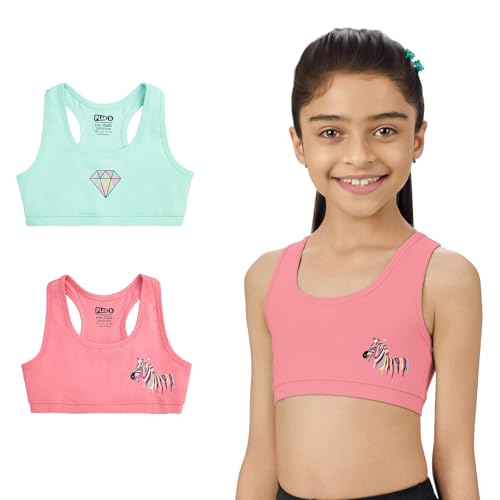 Image of YouGotPlanB Cotton Sports Bra | Ages 8-16 Years | Racerback Style | Non-Padded, Double-Layered for Coverage