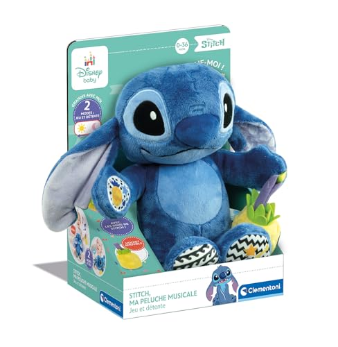 Clementoni Stitch ma Peluche Musicale dès Ultra Douce à Câliner Berceuses + Effets sonores Jeux Éducatif pour Enfant - vue 2