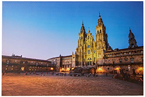 Tableau paysage LED JANDEI Santiago de Compostela 60x40cm avec interrupteur intégré