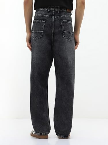 Image of Urbano Fashion Men's Loose Baggy Fit Heavy Washed Jeans Non-Stretchable