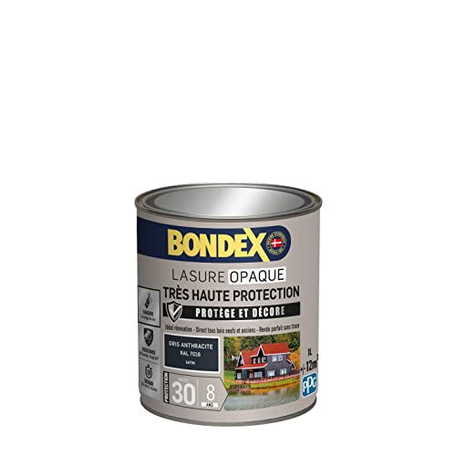 BONDEX - Lasure Opaque Très Haute Protection - Protège et Décore - Direct tous bois - Rendu...
