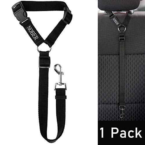 NOBER Car Headrest Harness Tether Leashes for Dog Adjustable Seat Belt Safety Leads