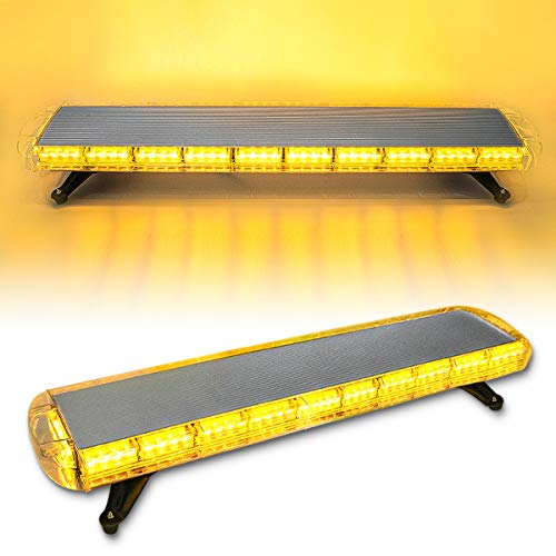 CUMART 47" 88 Amber Yellow LED Extreme High Intensity Construction Emergency Warning Strobe Light Bar Rooftop Low Profile Law Enforcement Hazard Flashing For Tow Truck Vehicle Universal