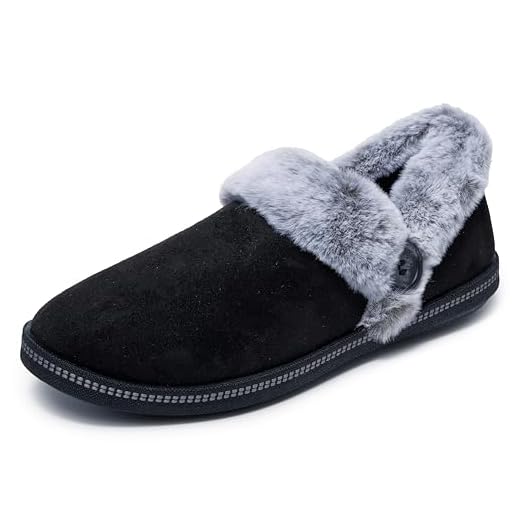 EXCEART Kunstfell Bordüre Kunstpelz Kunstfell Band Dekoband Weihnachtsmüntze Band Plüsch Trim Stoffrolle Weihnachtsbaum Girlande für Hausschuhe Pantoffel Kragen Kuscheltier Dekoration 5m Schwarz 8 Skechers Damen Cozy Campfire Fresh Toast Hausschuh, Black Microfiber/Faux Fur, 41 EU