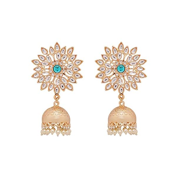 Yellow Chimes Earrings for Women and Girls | Traditional Jhumka Earring Gold Plated Jhumkas | Dome Shaped Jhumki Birthday Gift for Girls & Women Anniversary Gift for Wife