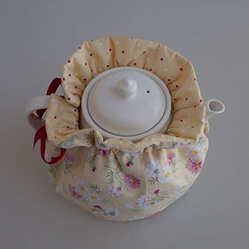 Image of JOONOR Tea Cosy - Cotton Printed Tea Cosy, Vintage Floral Dust Cover for Kitchen Tea Pot, Breakfast Warmer, Insulation and Keep Warm, Color#3