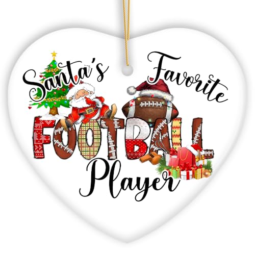 Santa's Favorite Football Player Ornament, Playful Athletic