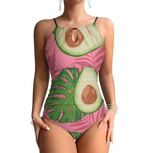 Maillots de bain une pièce femme avocat rose vert gainant monokini beachwear pour l'été